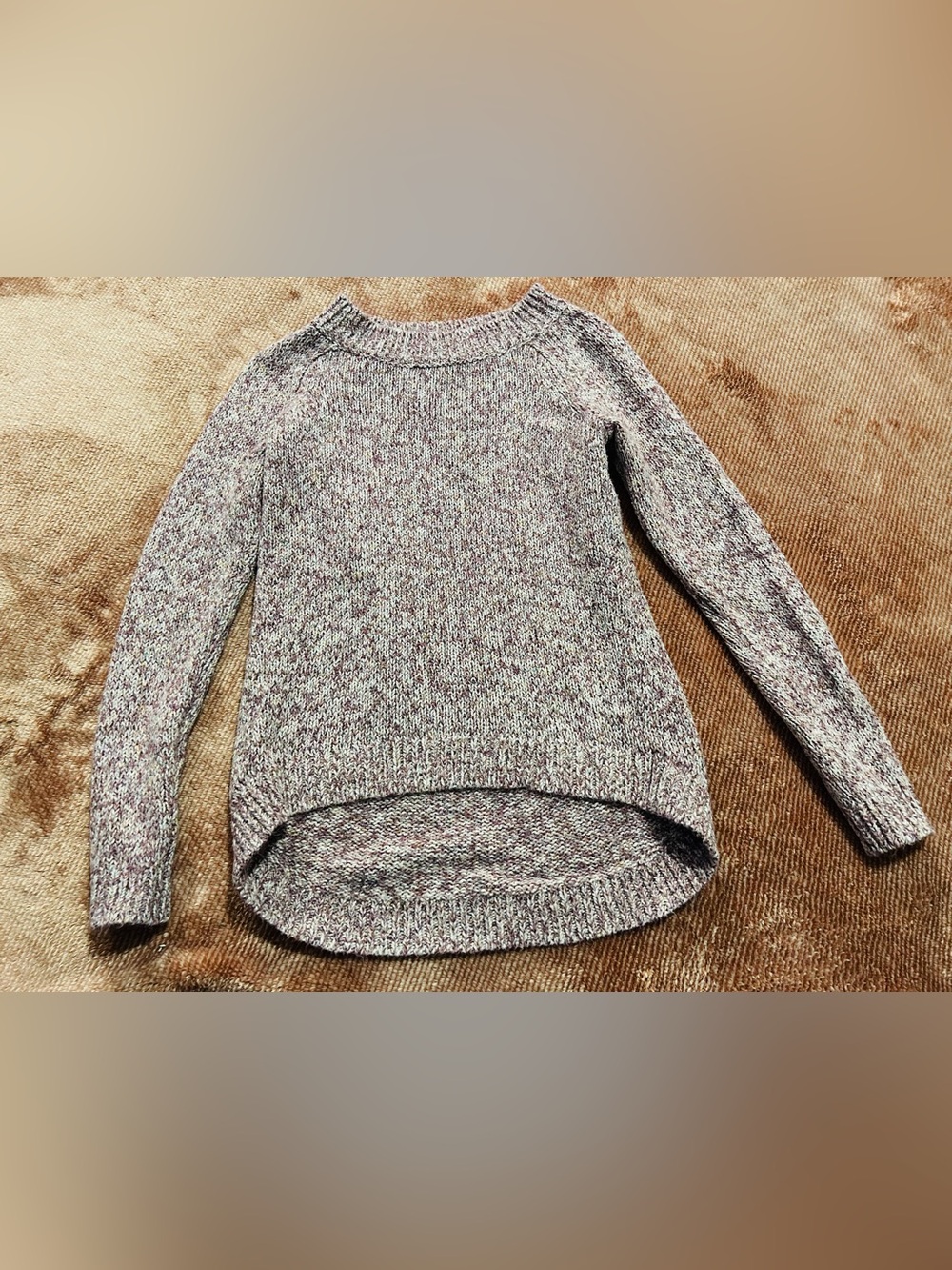 LOFT Marled Heather Gray Scoop Neck High-Low Pullover